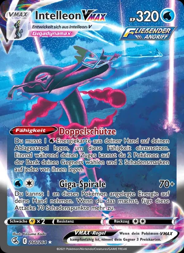 Intelleon VMAX — Fusionsangriff 266 German Pokémon card