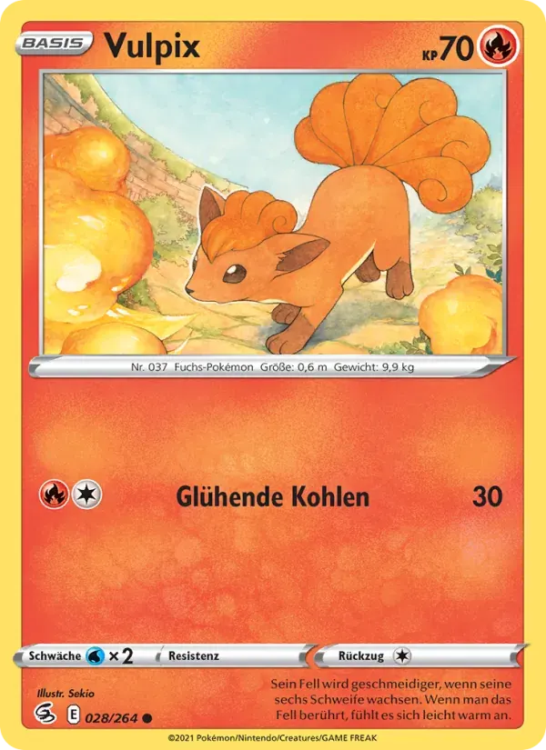 Vulpix — Fusionsangriff 28 German Pokémon card