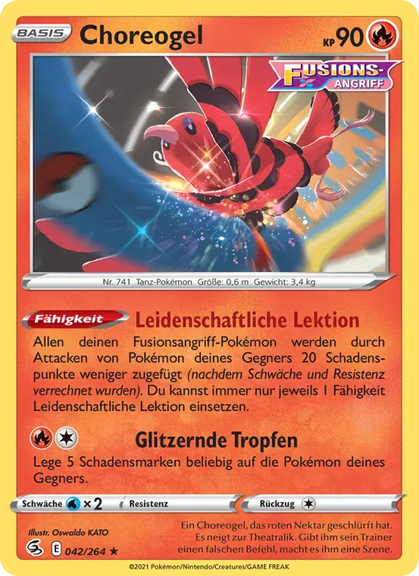 Choreogel — Fusionsangriff 42 German Pokémon card