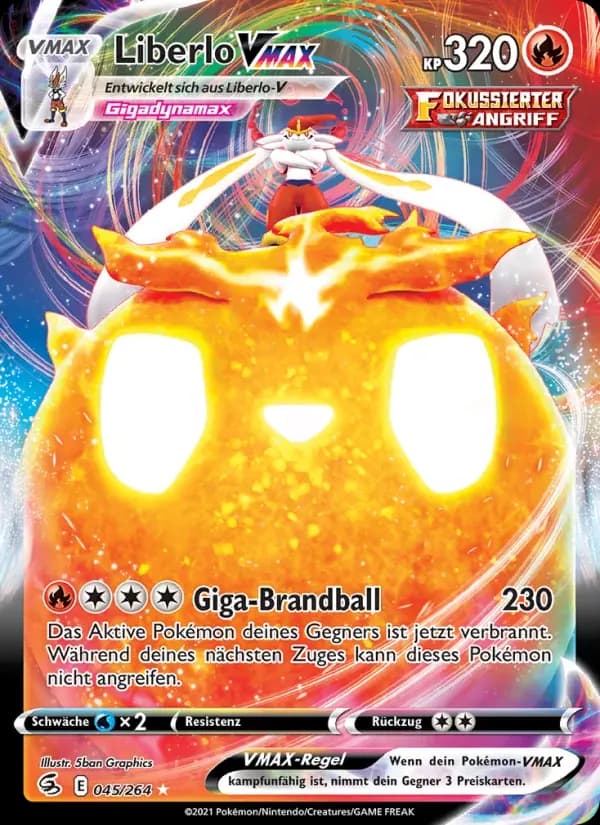 Liberlo VMAX — Fusionsangriff 45 German Pokémon card