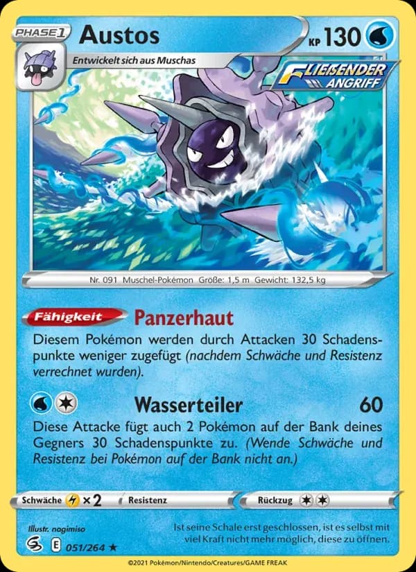 Austos — Fusionsangriff 51 German Pokémon card