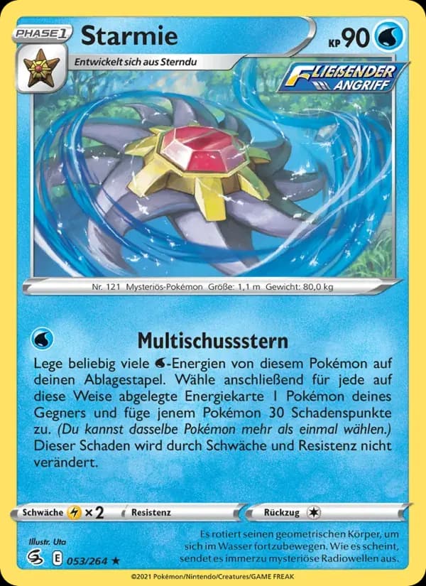Starmie — Fusionsangriff 53 German Pokémon card