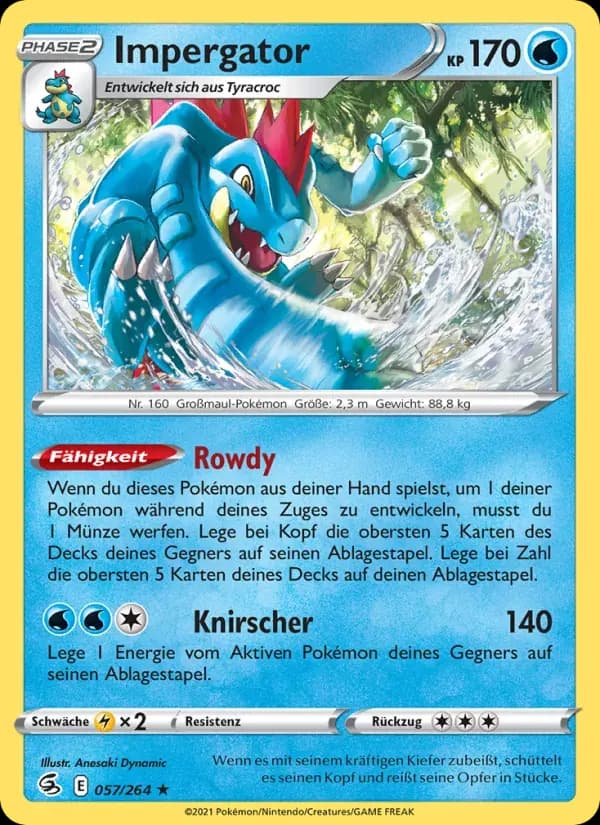 Impergator — Fusionsangriff 57 German Pokémon card