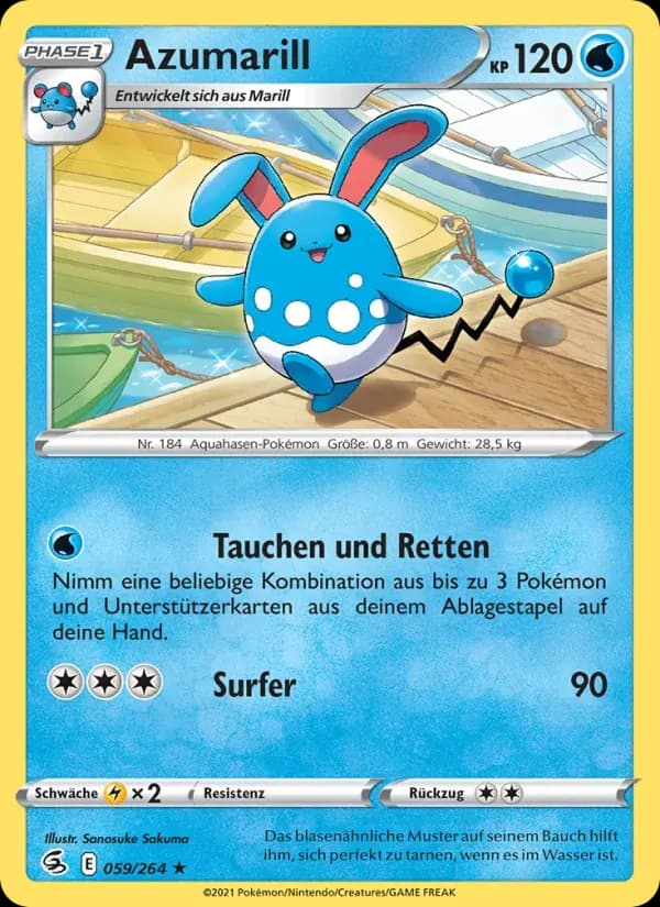 Azumarill — Fusionsangriff 59 German Pokémon card