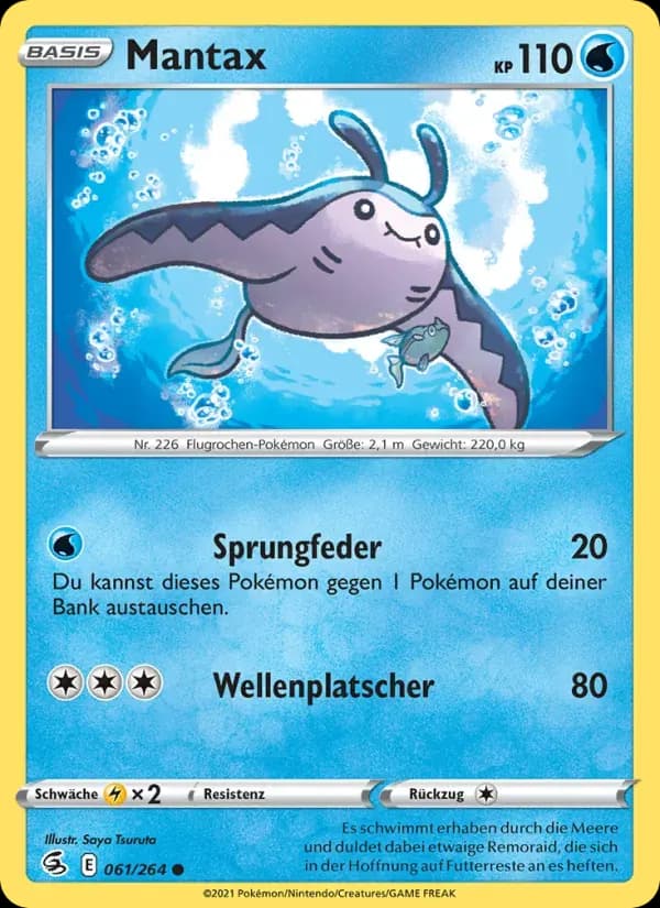 Mantax — Fusionsangriff 61 German Pokémon card