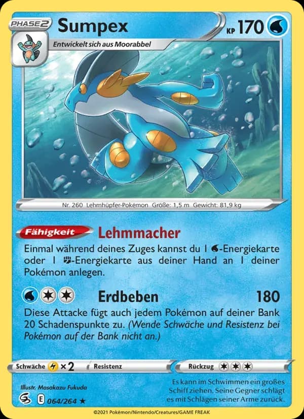 Sumpex — Fusionsangriff 64 German Pokémon card