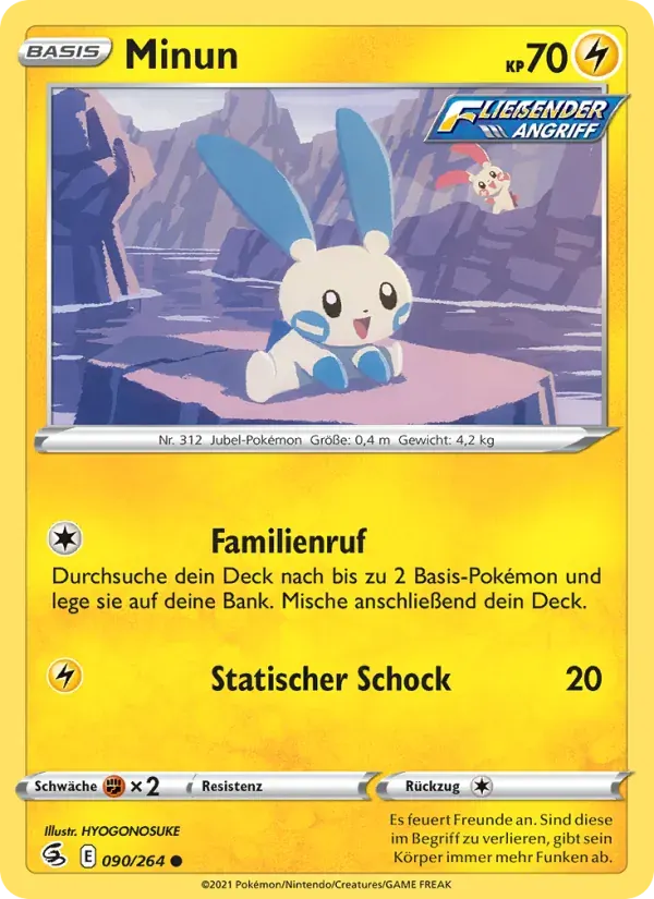 Minun — Fusionsangriff 90 German Pokémon card