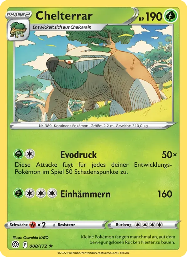 Chelterrar — Strahlende Sterne 8 German Pokémon card