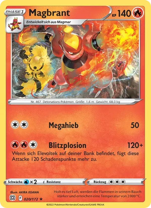 Magbrant — Strahlende Sterne 20 German Pokémon card