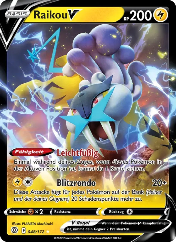 Raikou V — Strahlende Sterne 48 German Pokémon card