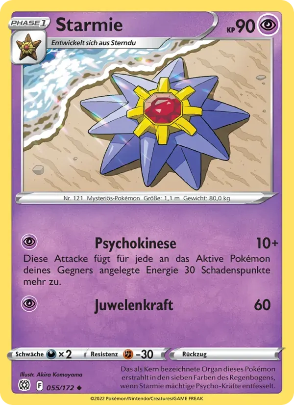 Starmie — Strahlende Sterne 55 German Pokémon card