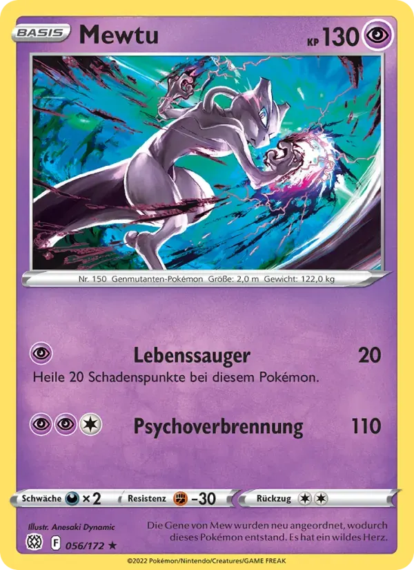 Mewtu — Strahlende Sterne 56 German Pokémon card