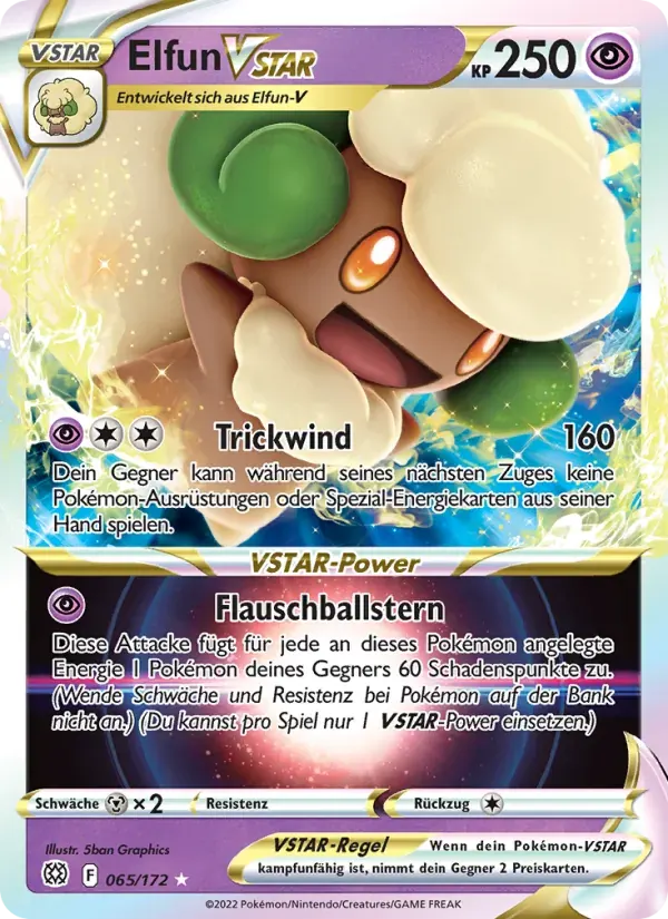 Elfun VSTAR — Strahlende Sterne 65 German Pokémon card