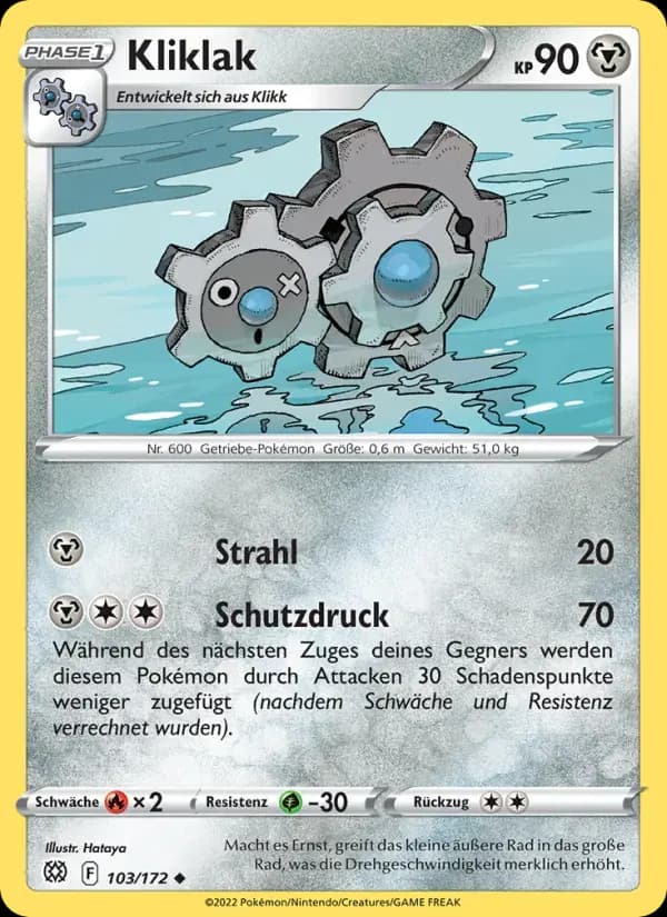 Kliklak — Strahlende Sterne 103 German Pokémon card