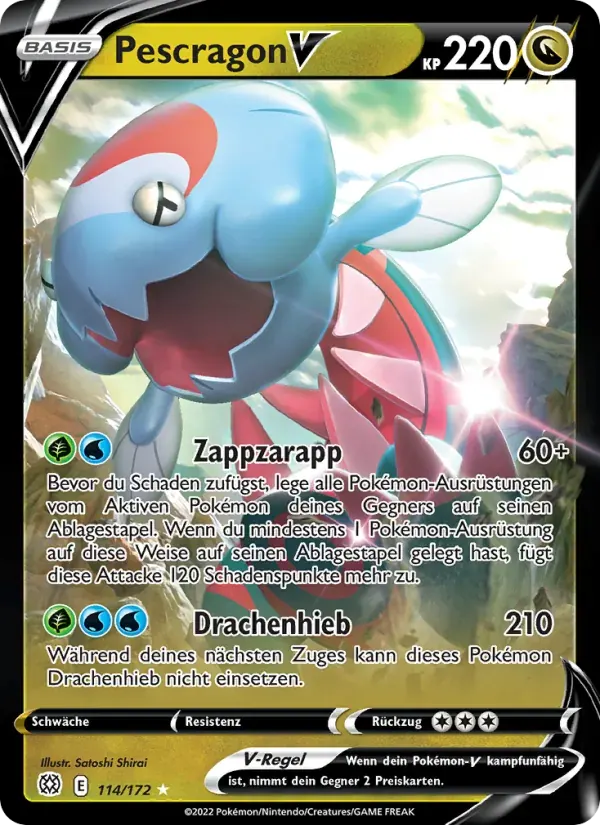 Pescragon V — Strahlende Sterne 114 German Pokémon card
