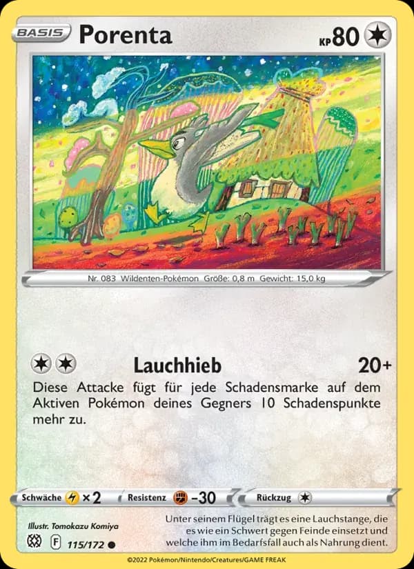 Porenta — Strahlende Sterne 115 German Pokémon card