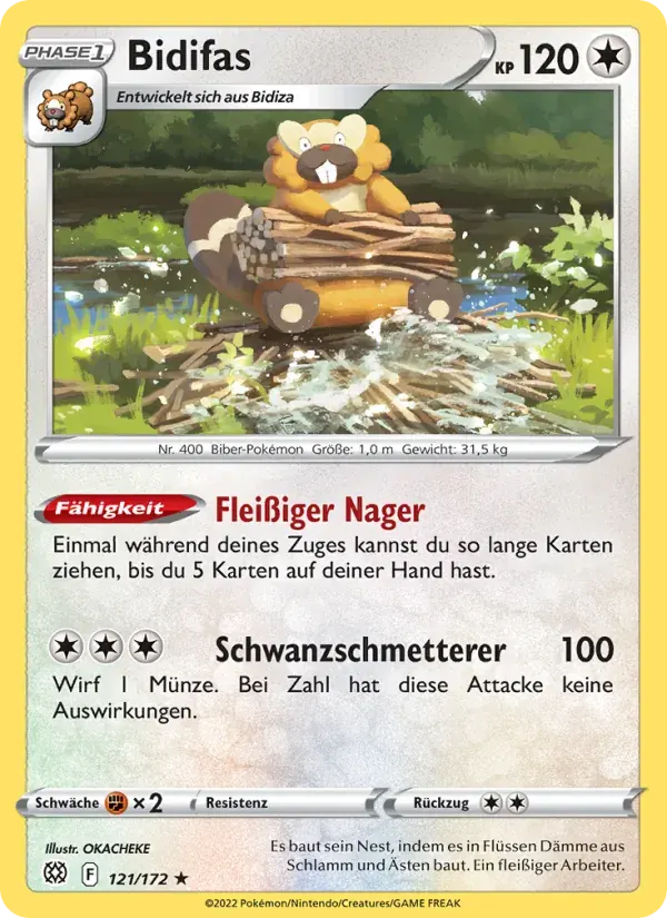 Bidifas — Strahlende Sterne 121 German Pokémon card