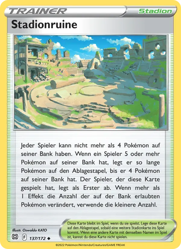 Stadionruine — Strahlende Sterne 137 German Pokémon card