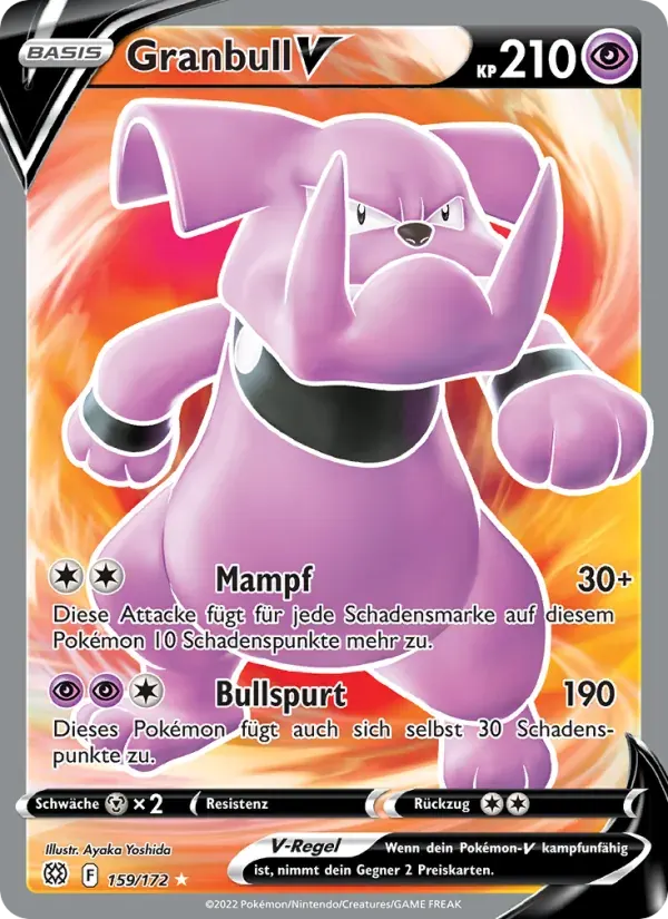Granbull V — Strahlende Sterne 159 German Pokémon card