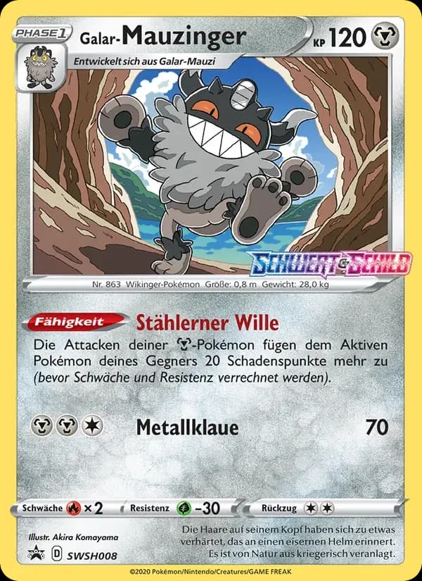 Galar-Mauzinger — SCSC Promokarten SWSH008 German Pokémon card