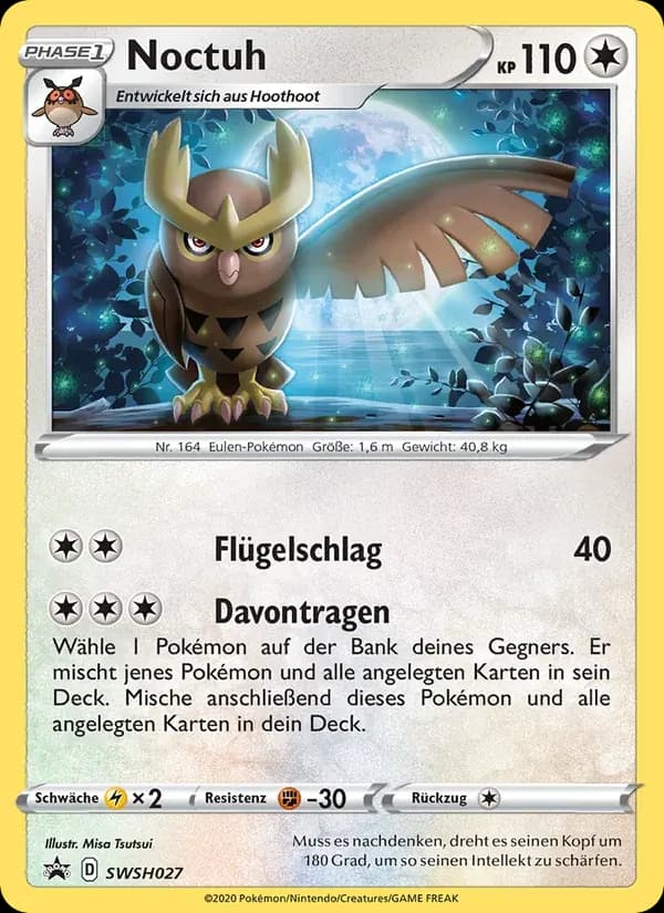 Noctuh — SCSC Promokarten SWSH027 German Pokémon card