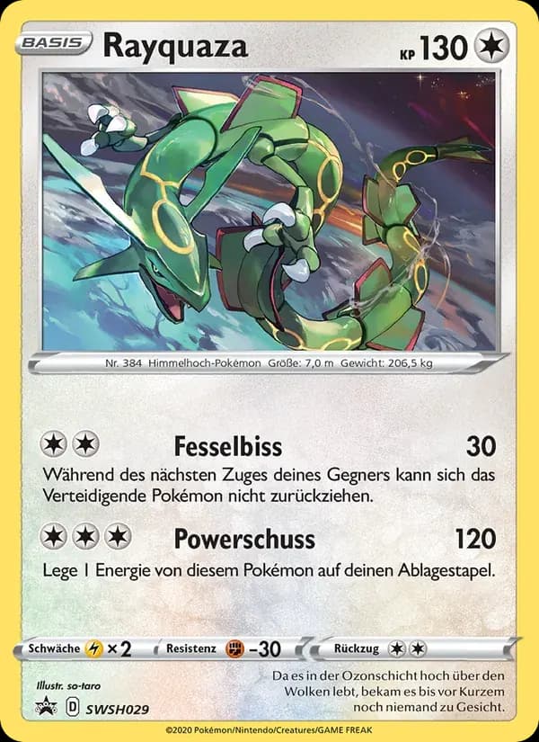 Rayquaza — SCSC Promokarten SWSH029 German Pokémon card