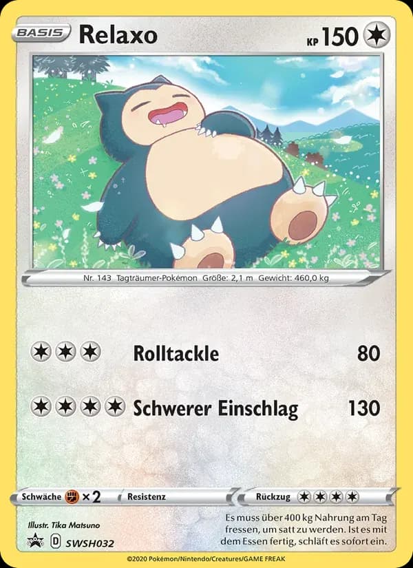 Relaxo — SCSC Promokarten SWSH032 German Pokémon card