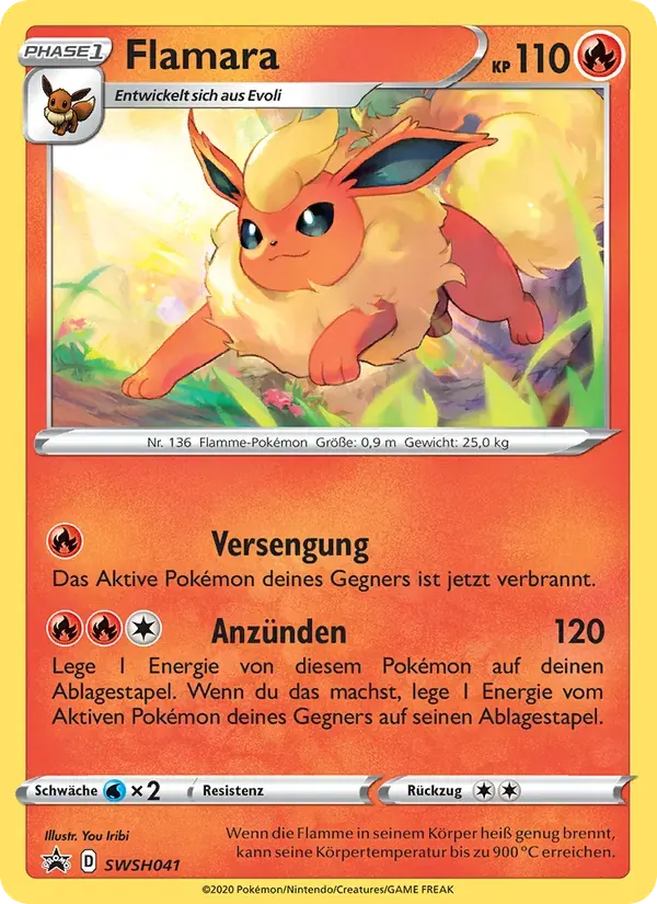 Flamara — SCSC Promokarten SWSH041 German Pokémon card