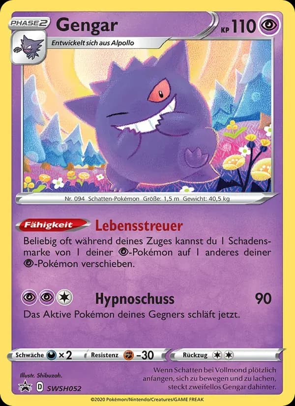 Gengar — SCSC Promokarten SWSH052 German Pokémon card