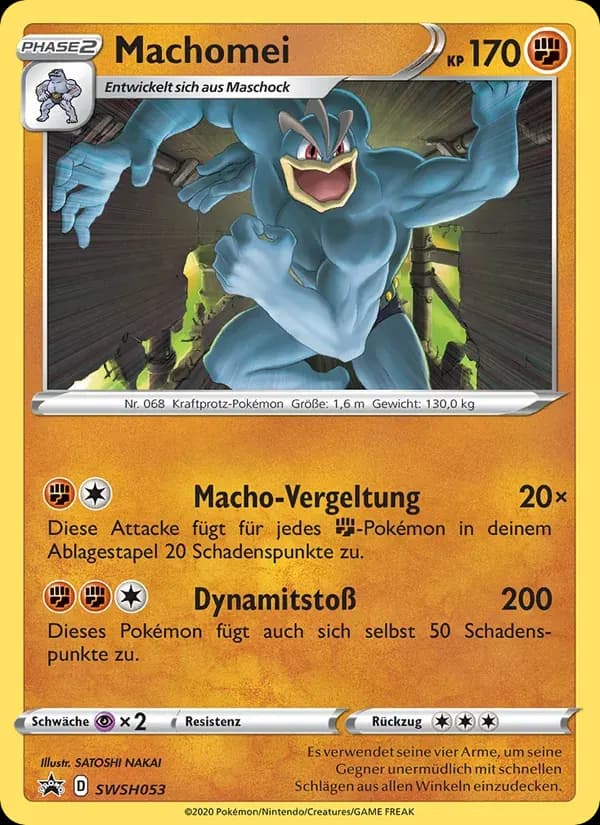 Machomei — SCSC Promokarten SWSH053 German Pokémon card