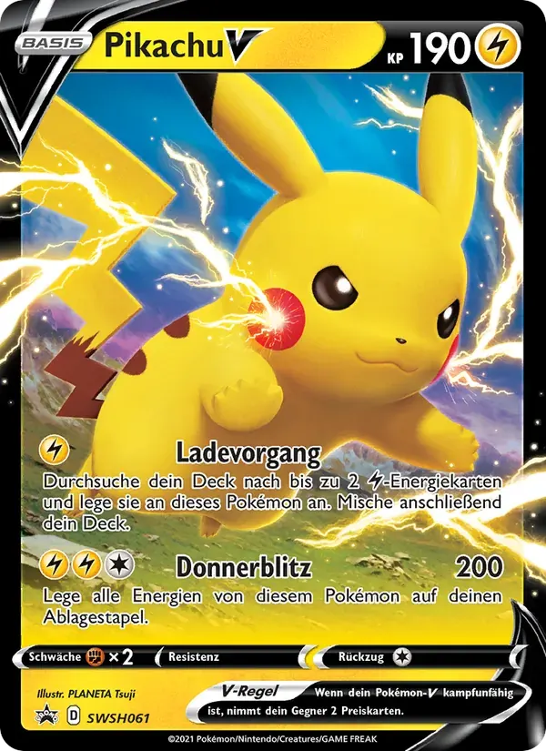 Pikachu V — SCSC Promokarten SWSH061 German Pokémon card
