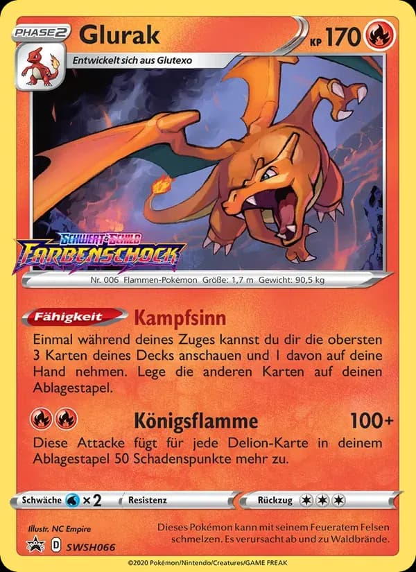 Glurak — SCSC Promokarten SWSH066 German Pokémon card
