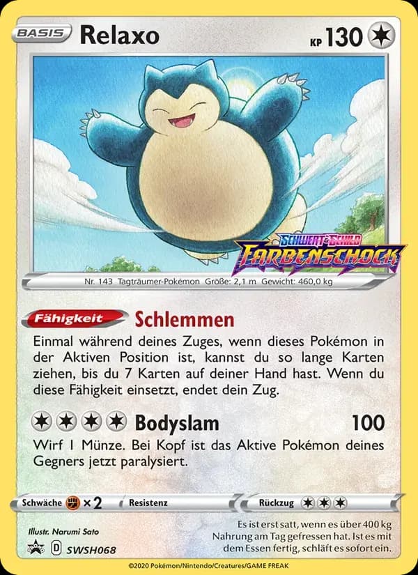 Relaxo — SCSC Promokarten SWSH068 German Pokémon card