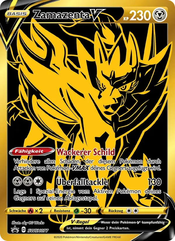 Zamazenta V — SCSC Promokarten SWSH077 German Pokémon card
