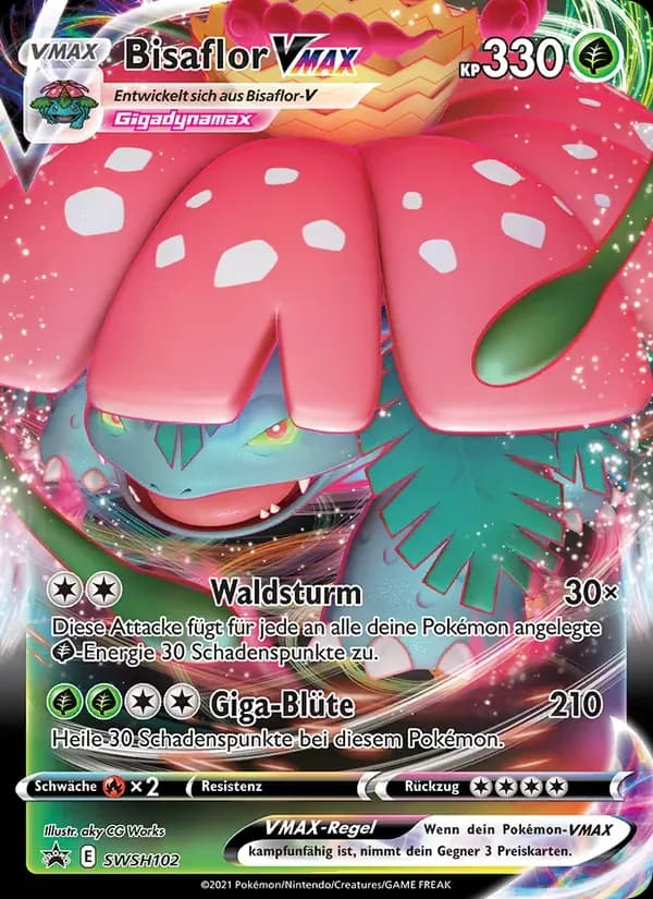 Bisaflor VMAX — SCSC Promokarten SWSH102 German Pokémon card