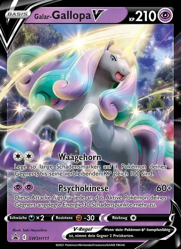 Galar-Gallopa V — SCSC Promokarten SWSH111 German Pokémon card