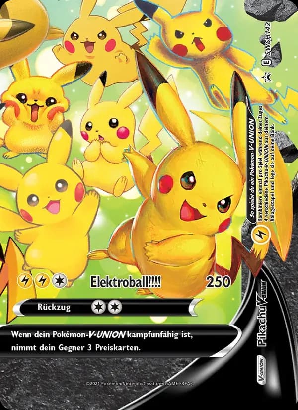 Pikachu V-UNION — SCSC Promokarten SWSH142 German Pokémon card