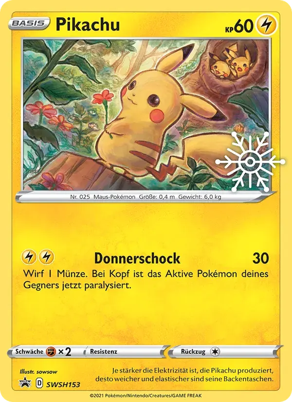 Pikachu — SCSC Promokarten SWSH153 German Pokémon card