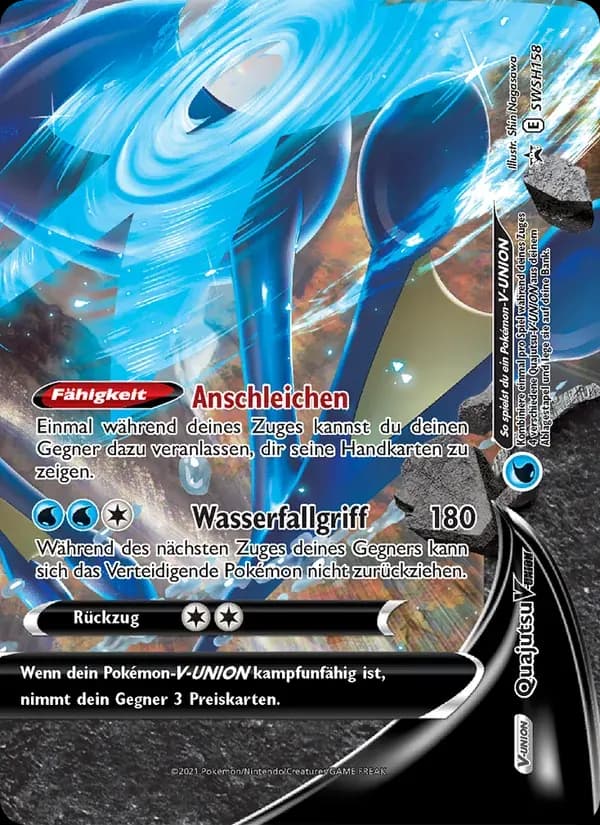 Quajutsu V-UNION — SCSC Promokarten SWSH158 German Pokémon card