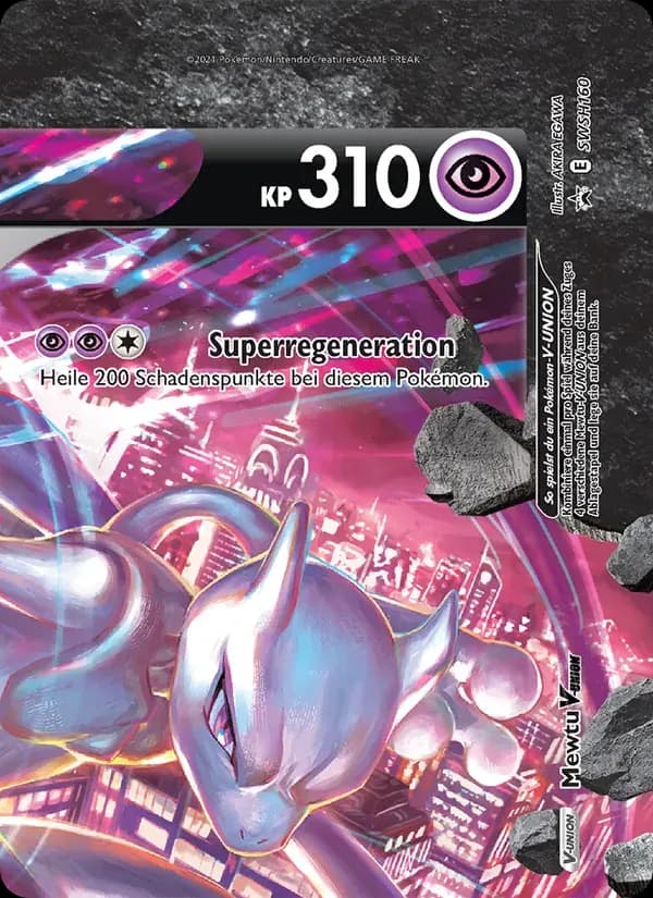 Mewtu V-UNION — SCSC Promokarten SWSH160 German Pokémon card