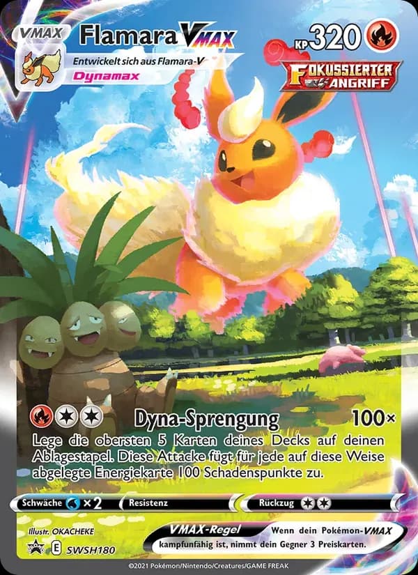 Flamara VMAX — SCSC Promokarten SWSH180 German Pokémon card