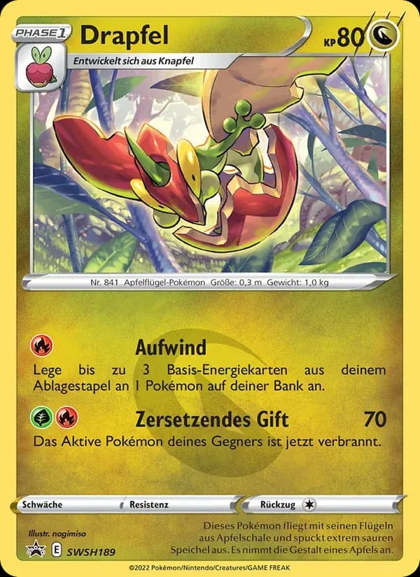 Drapfel — SCSC Promokarten SWSH189 German Pokémon card