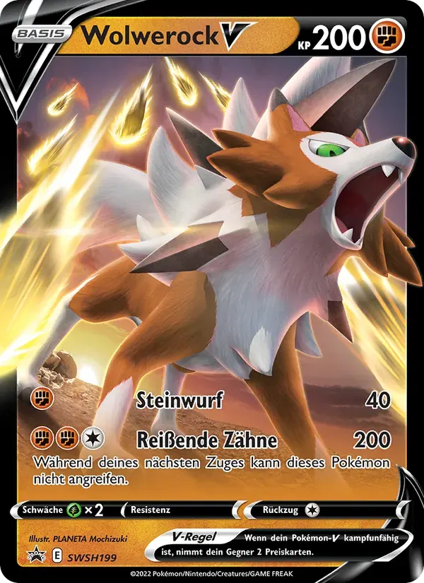 Wolwerock V — SCSC Promokarten SWSH199 German Pokémon card