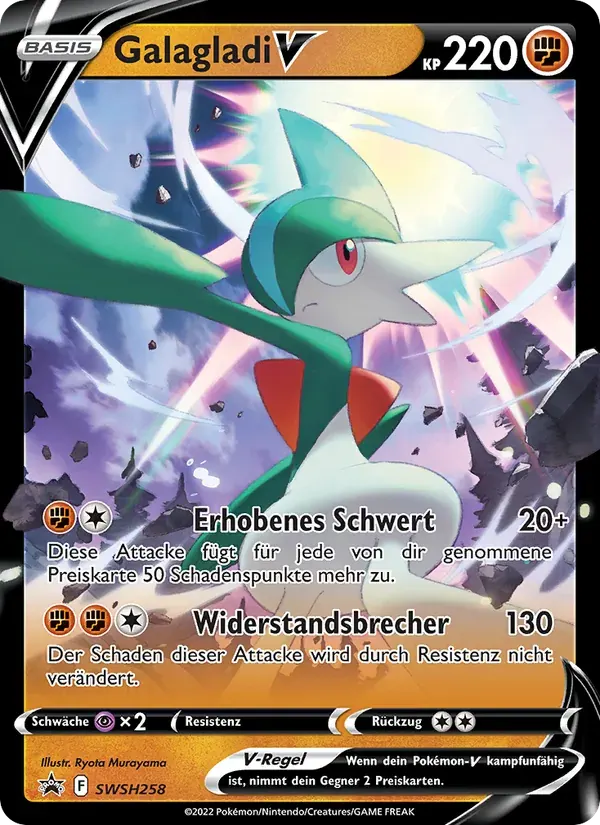 Galagladi V — SCSC Promokarten SWSH258 German Pokémon card