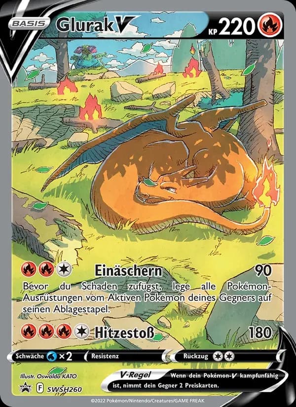 Glurak V — SCSC Promokarten SWSH260 German Pokémon card