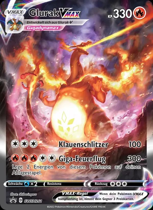 Glurak VMAX — SCSC Promokarten SWSH261 German Pokémon card