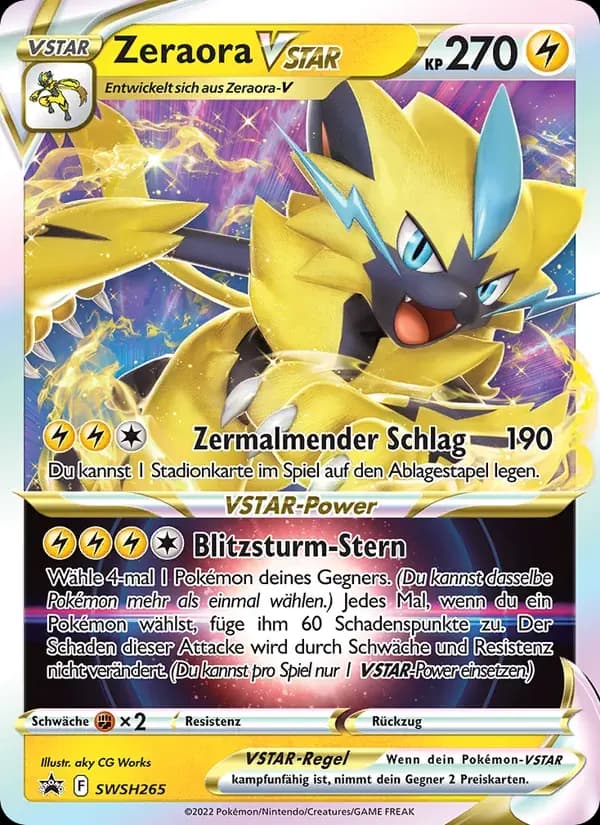 Zeraora VSTAR — SCSC Promokarten SWSH265 German Pokémon card