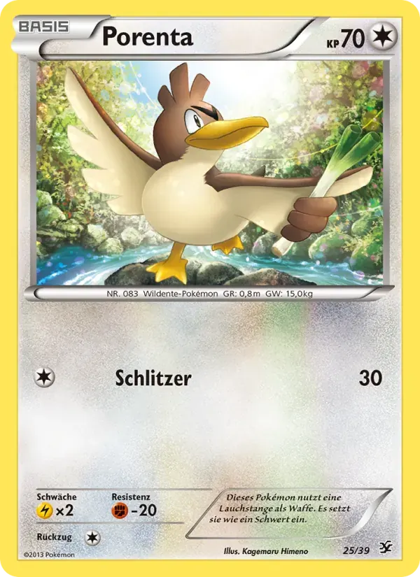 Porenta — Willkommen in Kalos 25 German Pokémon card
