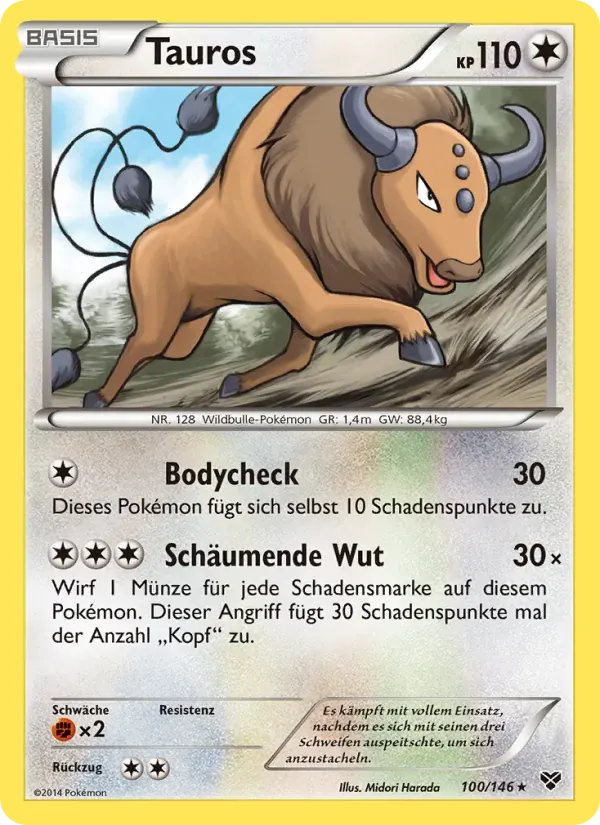 Tauros — XY 100 German Pokémon card