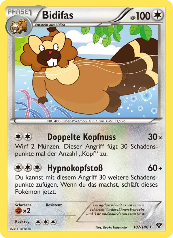 Bidifas — XY 107 German Pokémon card